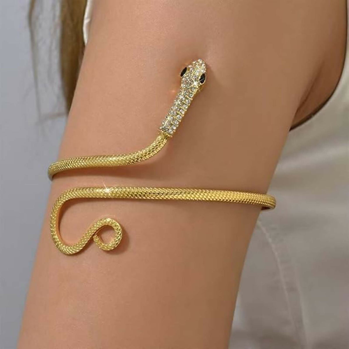 Joban Fashion Golden Brass Gold Snake Armlet | Grocsy