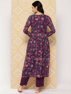 Ahalyaa Women's Traditional wear Kurta Set - Purple | Grocsy