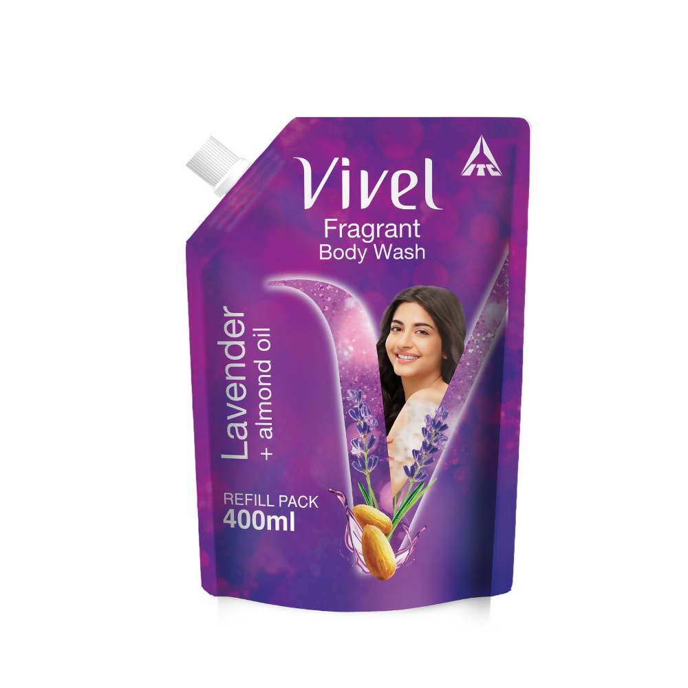 Vivel Fragrant Body Wash Lavender & Almond Oil Moisturizing Shower Gel Supersaver Refill Pack | Grocsy