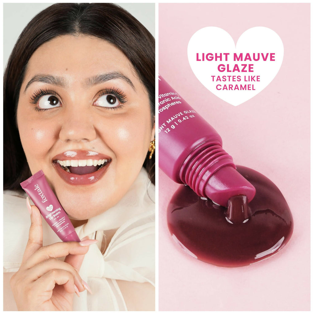 Foxtale Brightening SPF 30 Lip Balm - Light Mauve Glaze (Caramel), Brightens Lips, Reduces Pigmentation | Grocsy