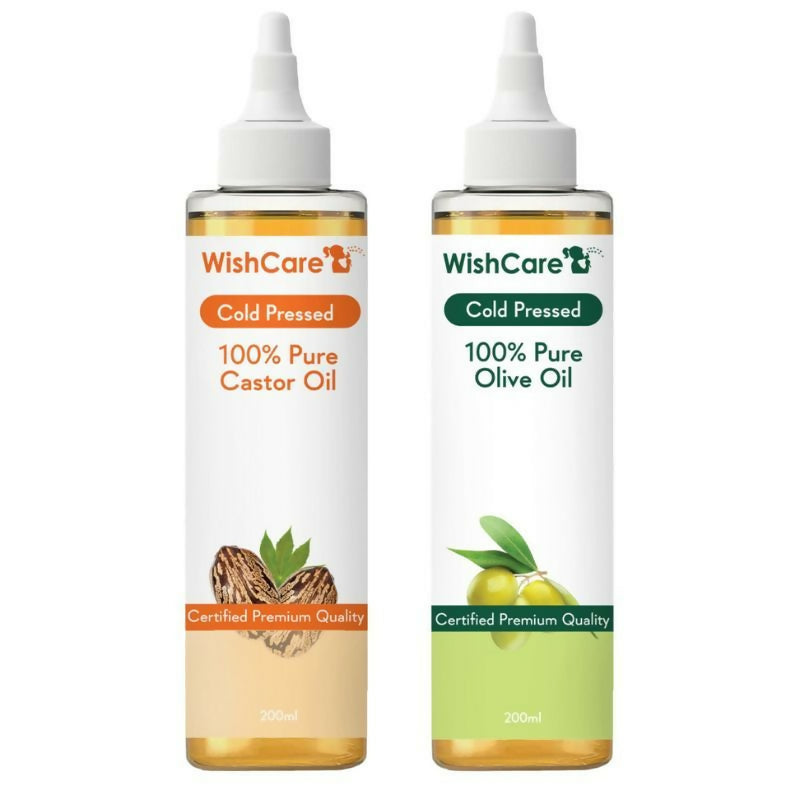 Wishcare 100% Pure Cold Pressed Castor Oil & Olive Oil Combo | Grocsy