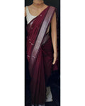 DEIANA'S Beautiful Designer Golden zari Soft Lichi Silk Saree - Wine | Grocsy