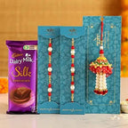 Dairy Milk Silk With Lumba & 2 Pearl Rakhis | Grocsy