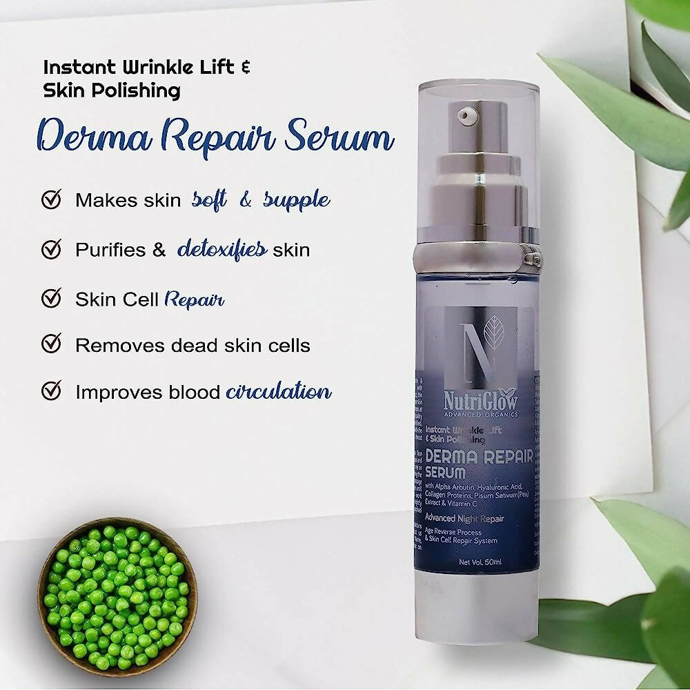 NutriGlow Advanced Organics Instant Wrinkle Lift & Skin Polishing Derma Repair Face Serum | Grocsy