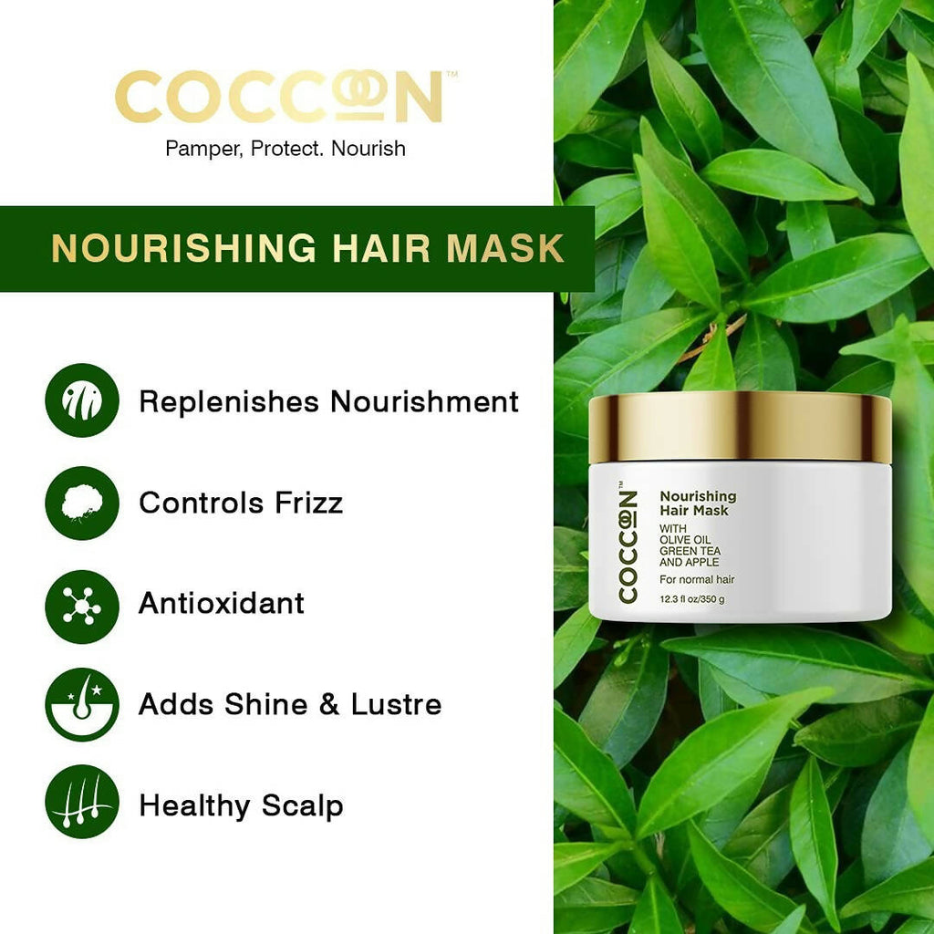 Coccoon Nourishing Hair Mask With Olive Oil, Green Tea & Green Apple | Grocsy
