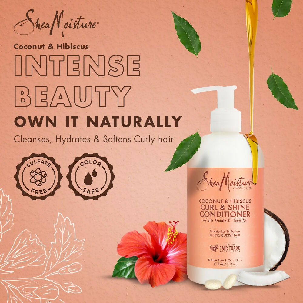 Shea Moisture Coconut & Hibiscus Curl & Shine Conditioner | Grocsy