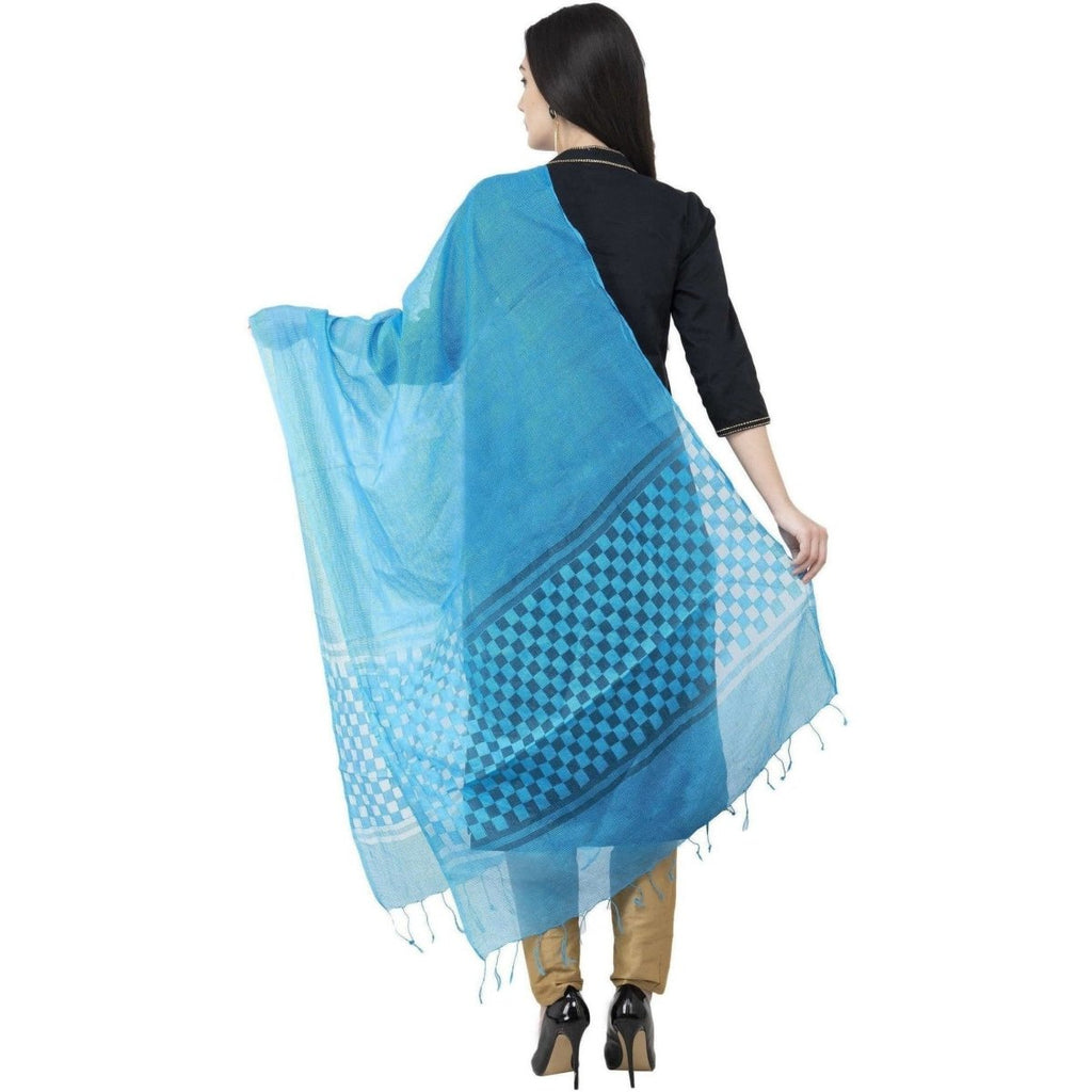 A R Silk Buta Cutting Regular Dupatta Dark Firozi Color Dupatta or Chunni | Grocsy