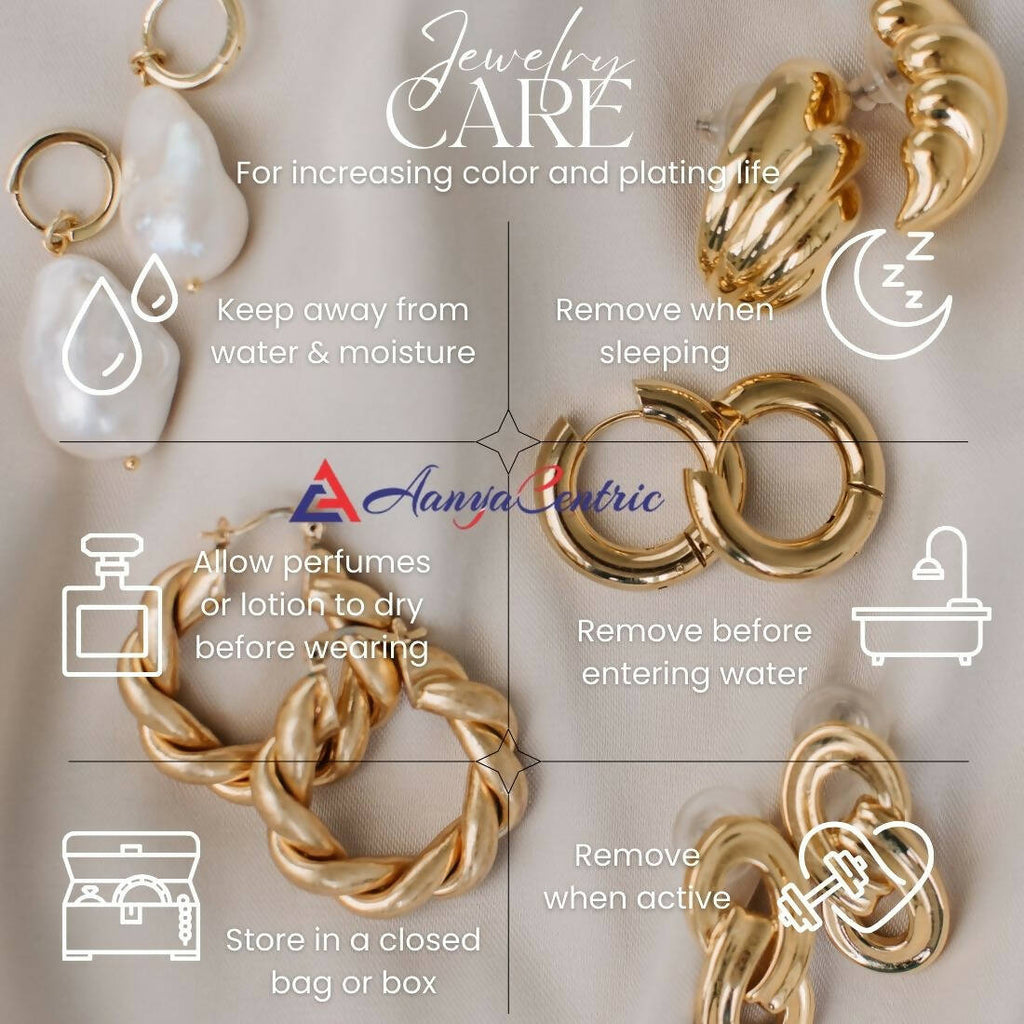 AanyaCentric Gold-Polished Mangalsutra & Ring Set