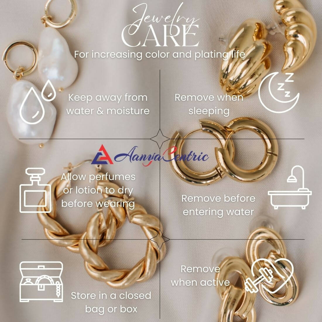 AanyaCentric Gold-Polished Mangalsutra & Ring Set