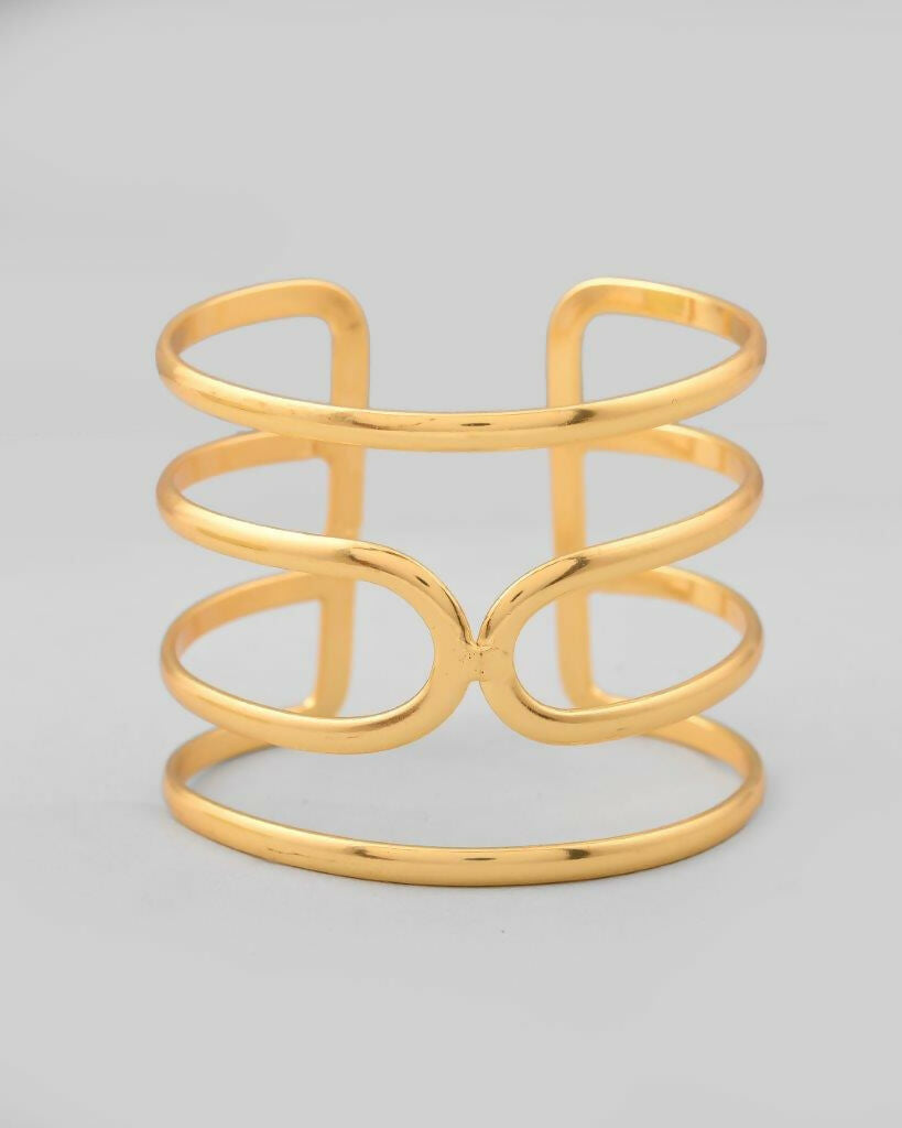 VOJ Gold-Polished multi Layer Kada Bracelet | Grocsy