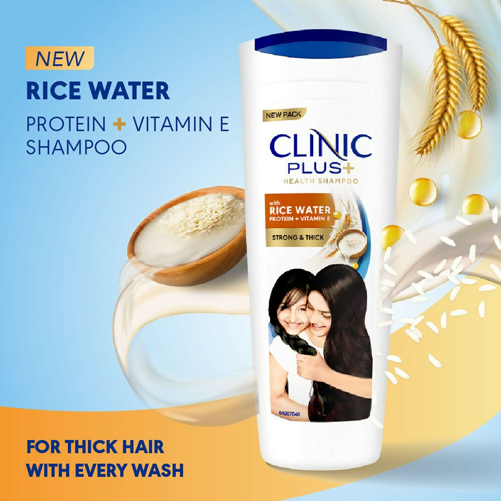 Clinic Plus With Rice Water Protein + Vitamin-E Strong & Thick Shampoo | Grocsy
