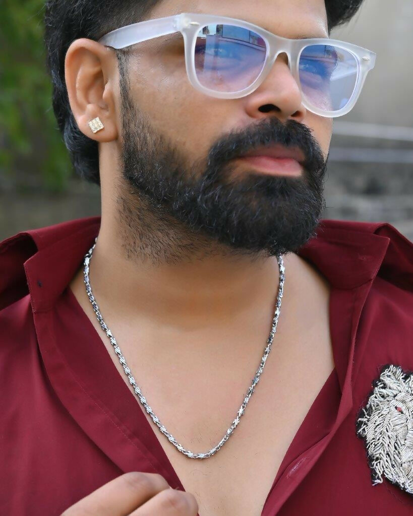 VOJ Silver Plated Designer Chain For Men | Grocsy