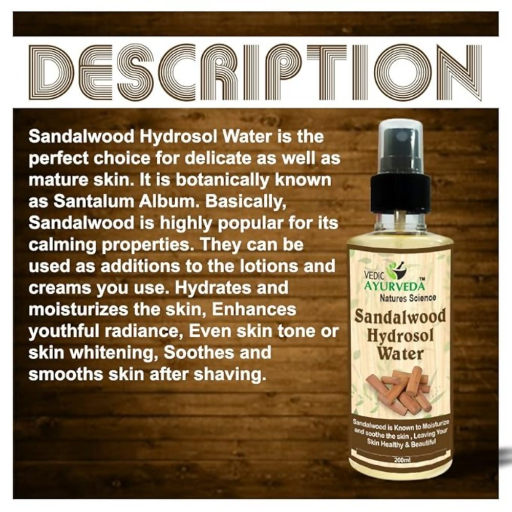 VedicAyurveda Sandalwood Hydrosol Water | Grocsy