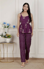 Miravan Womens Floral Printed Pure Cotton A-Line Kurti And Palazzo Set | Grocsy