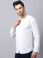 Even Apparels White Pure Cotton Embroided Men's Kurta | Grocsy