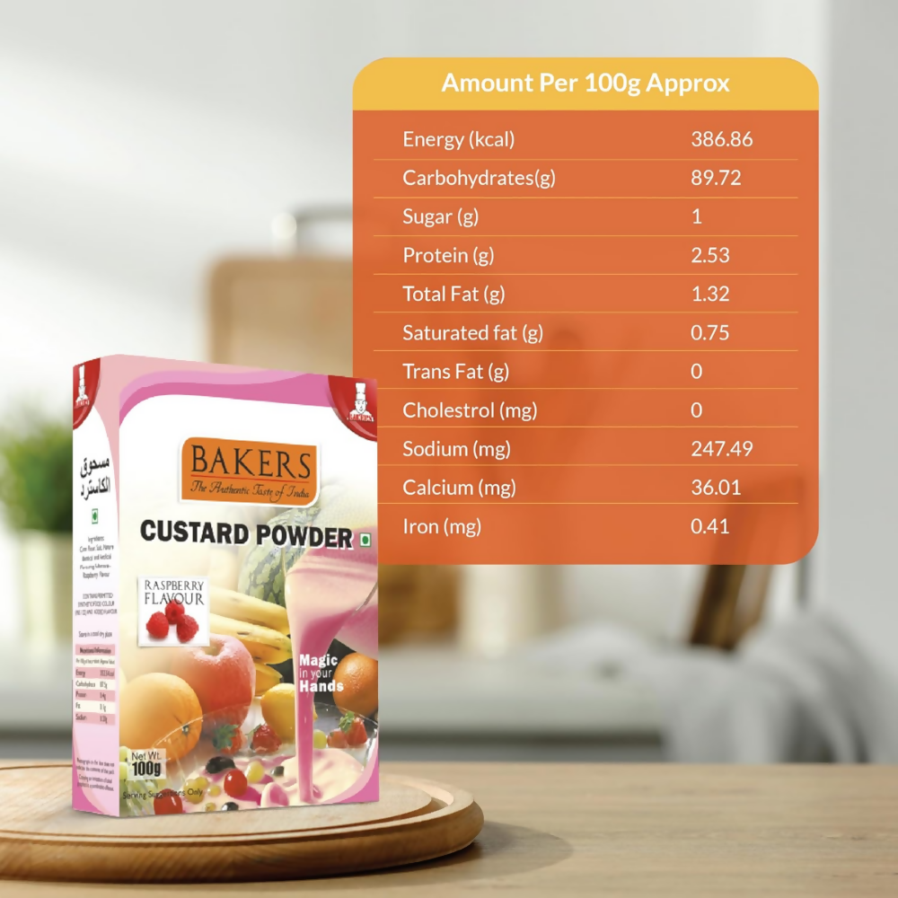 BAKERS Raspberry Flavored Custard Powder | Grocsy