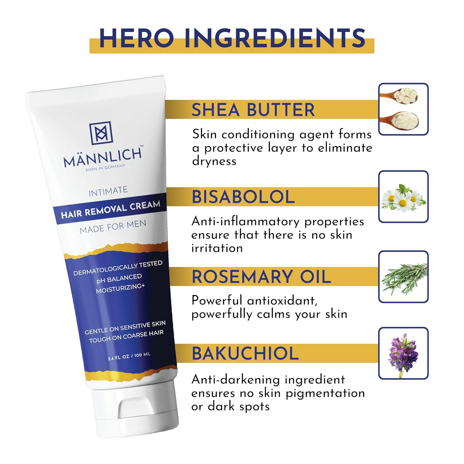 Mannlich Intimate Private Hair Removal Cream For Men | Grocsy