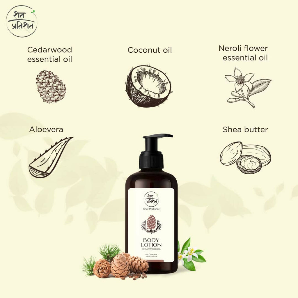 Shat Pratishat Moisturizing Body Lotion - Cedarwood Oil | Grocsy