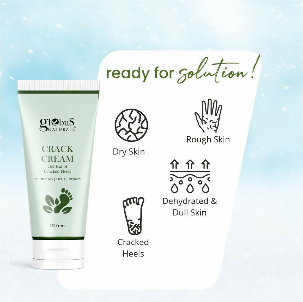 Globus Naturals Crack Cream for Dry & Cracked Heels & Feet | Grocsy