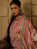 Indo Era Floral Printed Pure Cotton Straight Kurta with Salwar & Dupatta | Grocsy