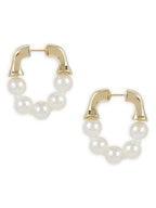 Hoop Pearl Earrings- Ruby Raang | Grocsy