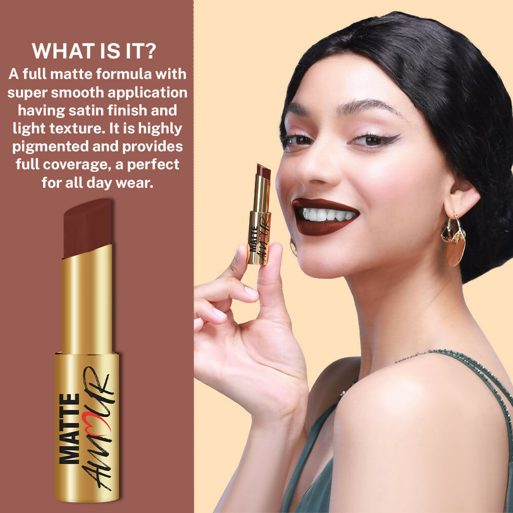 Jaquline USA Matte Amour Matte Lipstick - Infatuation 01 | Grocsy