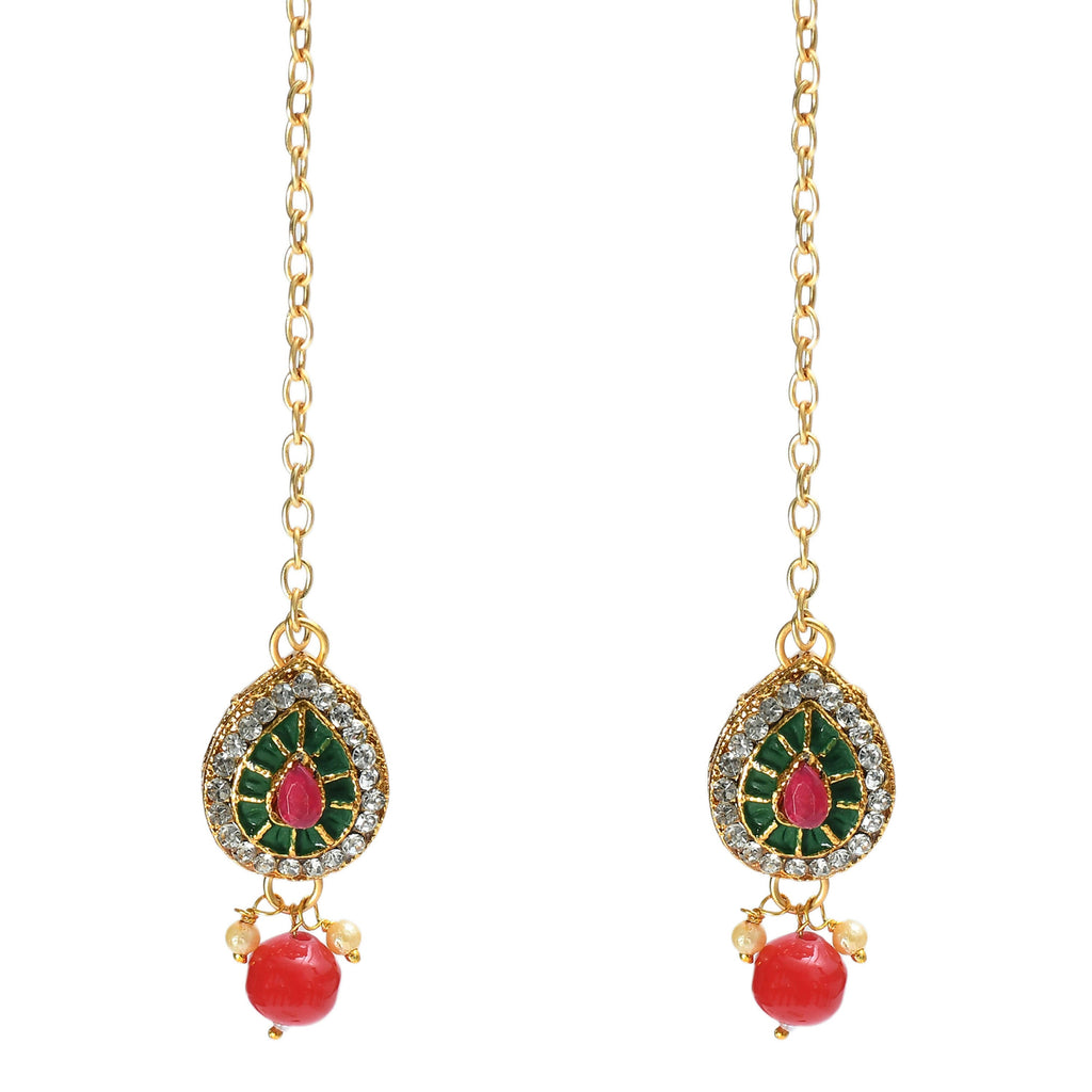 Mominos Fashion Johar Kamal Gold-Polished Brass Finish Meena & Pearls Work Choker For Women | Grocsy