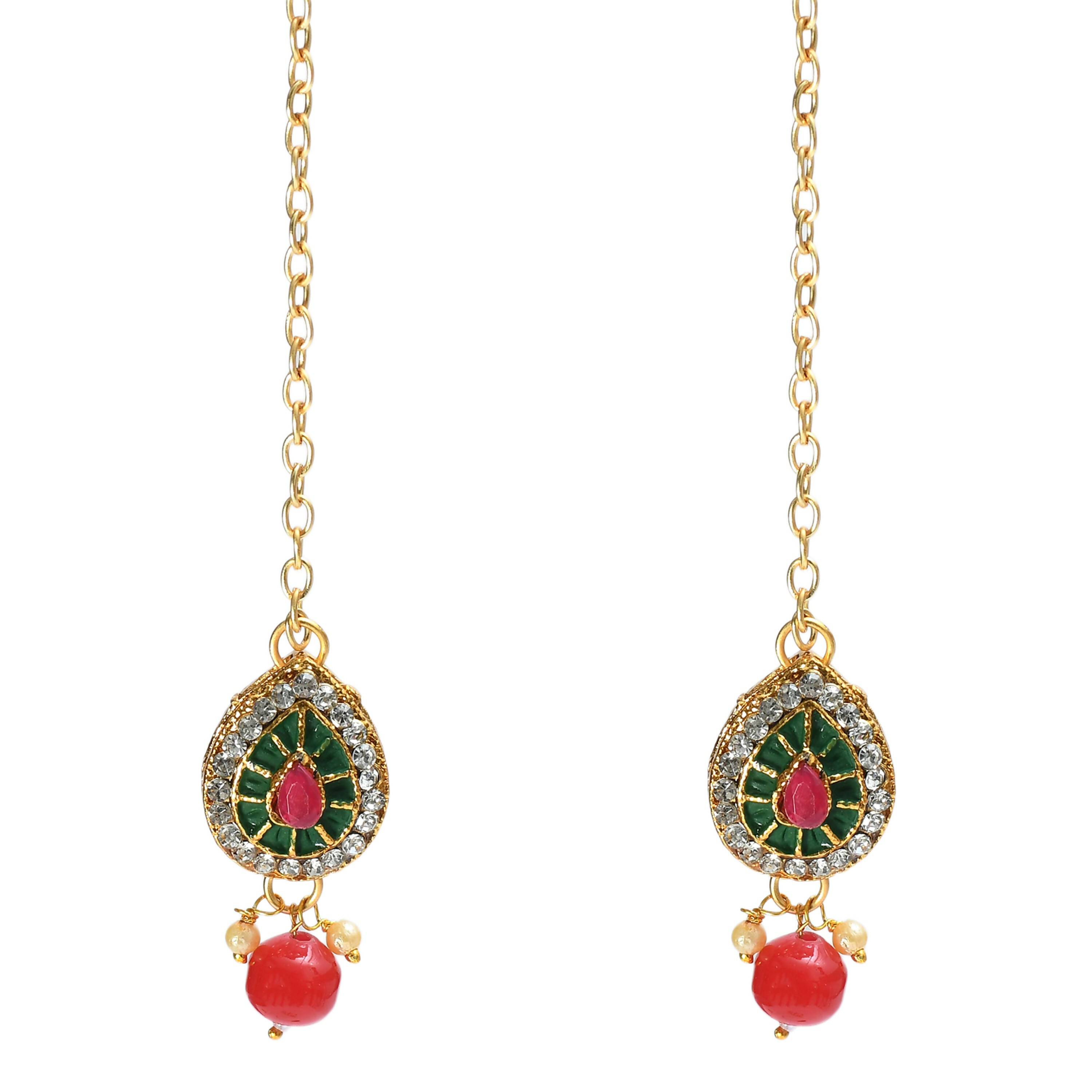 Mominos Fashion Johar Kamal Gold-Polished Brass Finish Meena & Pearls Work Choker For Women | Grocsy