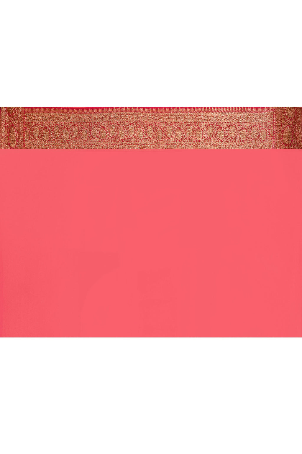 Joban Fashion Orange Crepe Chiffon Pure Handloom Banarasi Silk Saree | Grocsy