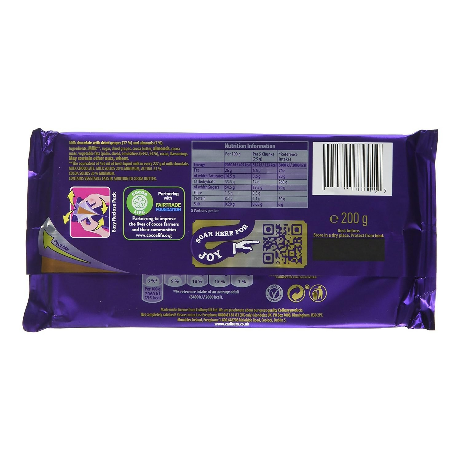 Cadbury Dairy Milk Fruit & Nut Milk Chocolate Candy Bars | Grocsy