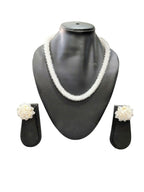 Inhanns Noor-E-Jalwa – Handmade Crystal Bead Necklace / Necklace With Earrings -Adjustable - White | Grocsy
