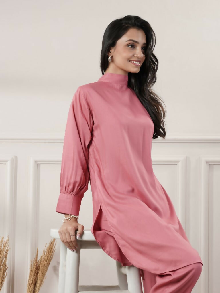 Joban Fashion Women's Rayon Peach Co-Ord Set | Grocsy