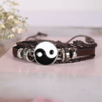 NVR Men Leather Wraparound Bracelet