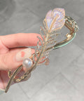 Joban Fashion White Metal Flower Hair Comb Hairpin | Grocsy