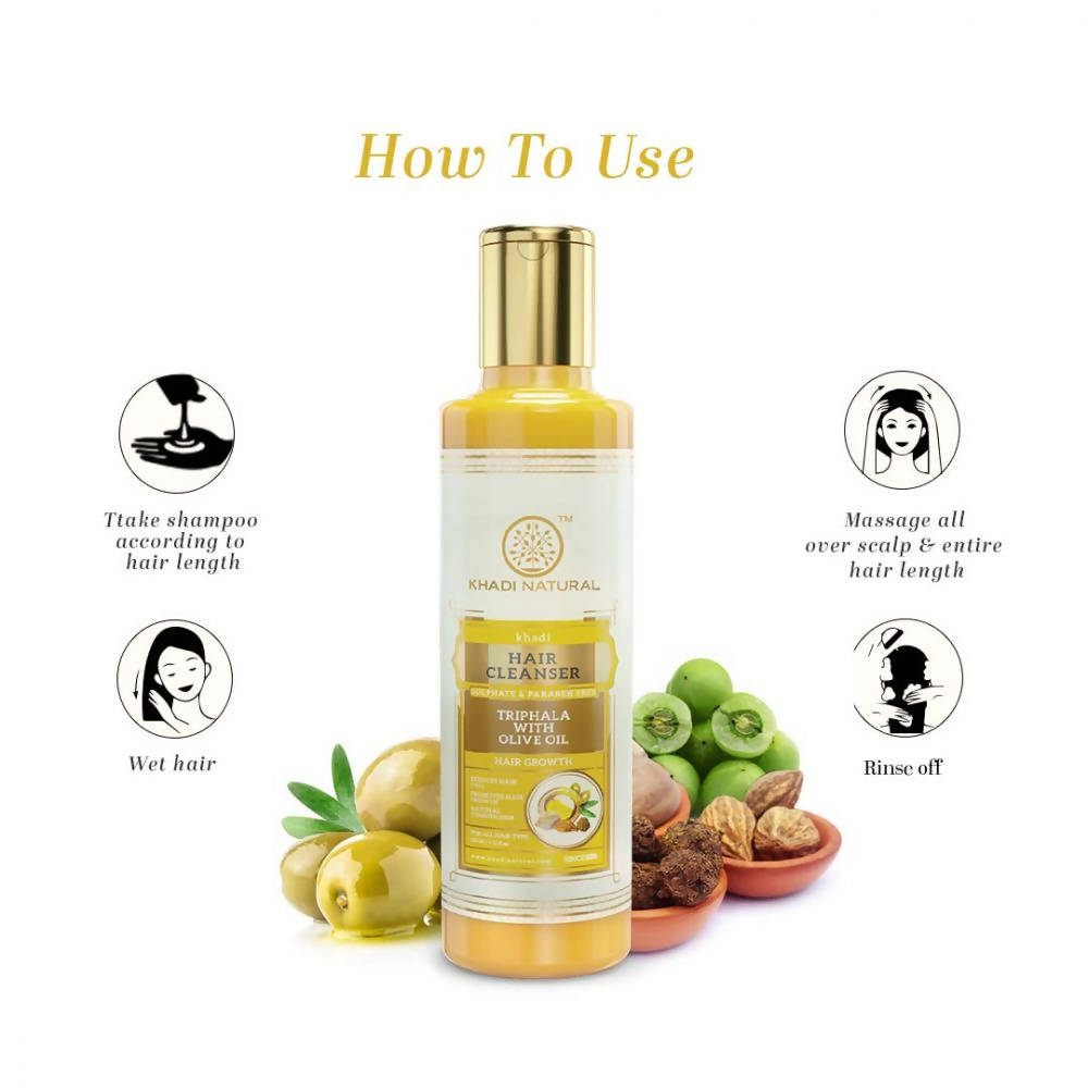 Khadi Natural Triphala with Olive Oil Hair Cleanser | Grocsy