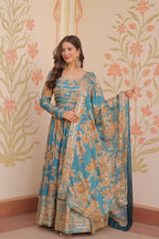 Joban Fashion Rama Silk Sequence Embroidery Work Kurta Set | Grocsy
