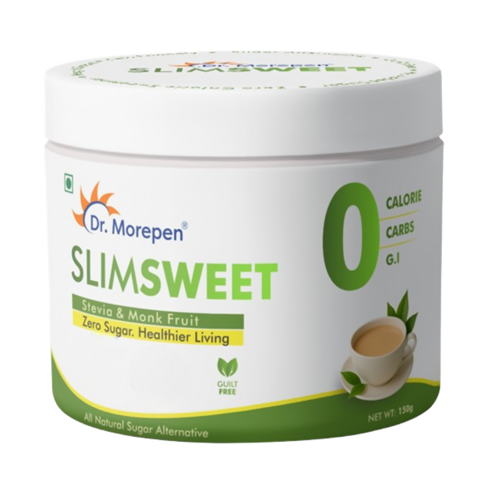 Dr. Morepen Slimsweet Natural Sugar Substitute with Stevia & Monk Fruit | Grocsy