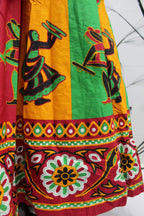 Multi Color Pure Cotton Hand Block Print Navratri Lehenga Choli with Dupatta - Raas | Grocsy
