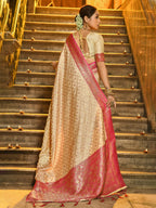 Shree Shyam Fashion Rajvastra Pink Banarasi Silk Saree | Grocsy