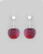 VOJ Gold-Polished Cherry Drop Earrings