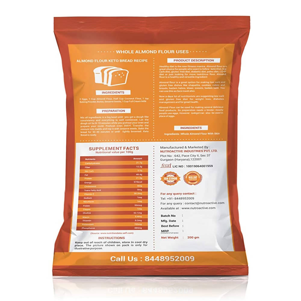 NutroActive Whole Almond Flour with Skin | Grocsy