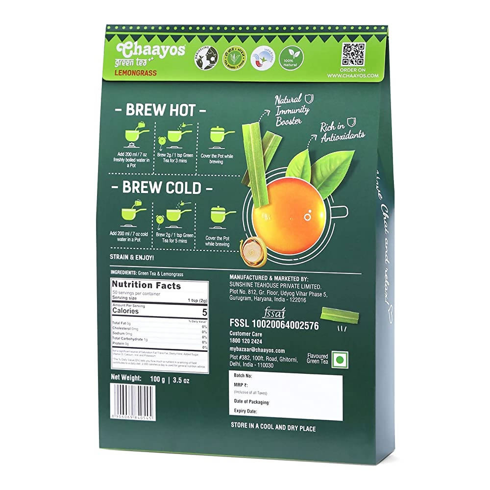 Chaayos Lemongrass Green Tea | Grocsy