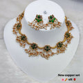 Joban Fashion Women Green Copper Necklace Set | Grocsy