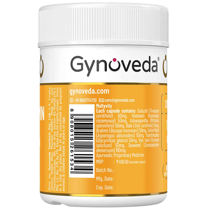 Gynoveda Ayurvedic Multivitamin Capsules | Grocsy