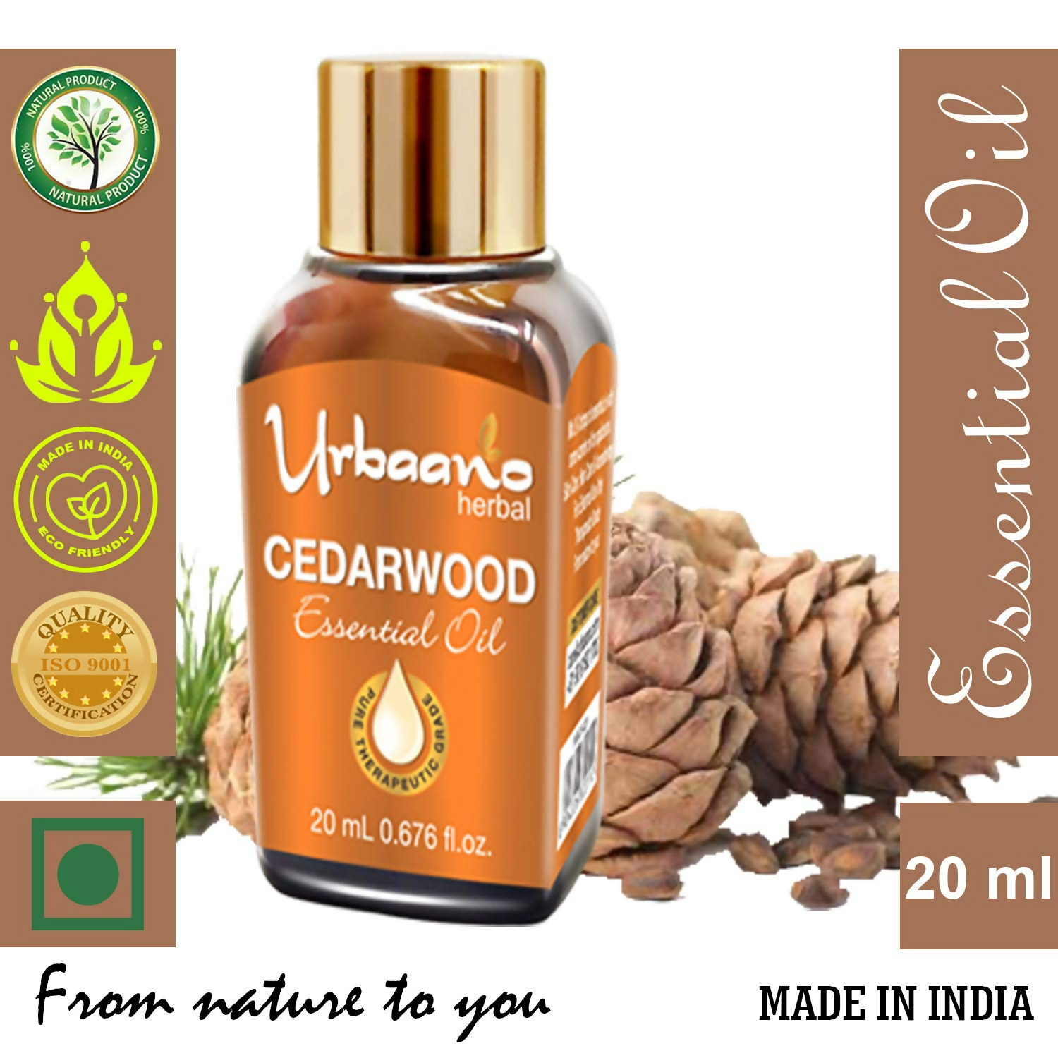 Urbaano Herbal Cedarwood Essential Oil | Grocsy