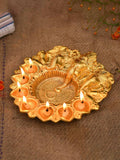 Craftvatika Gold-Toned Metal Lord Ganesha Design Kuber Diya | Grocsy