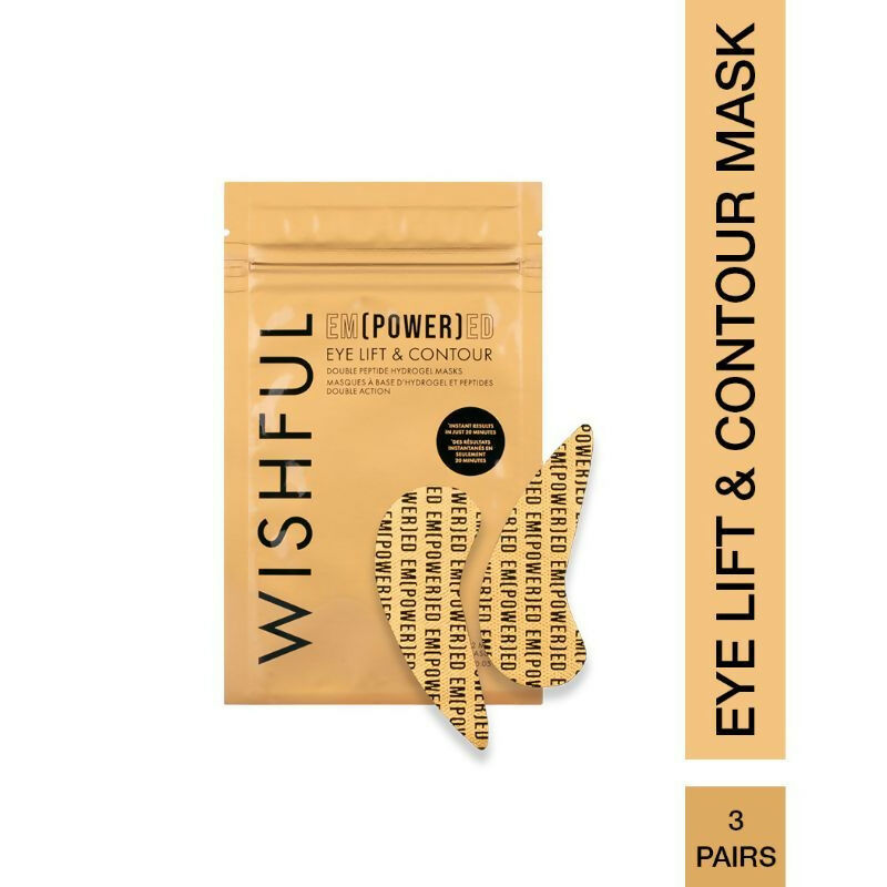 Wishful By Huda Beauty Empowered Eye Lift & Contour Double Peptide Hydrogel Masks - Korean Skincare | Grocsy