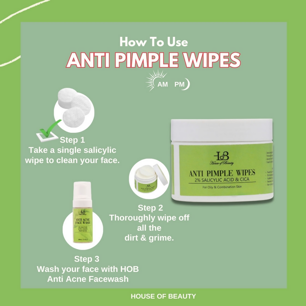 House of Beauty Anti Pimple Wipes | Grocsy