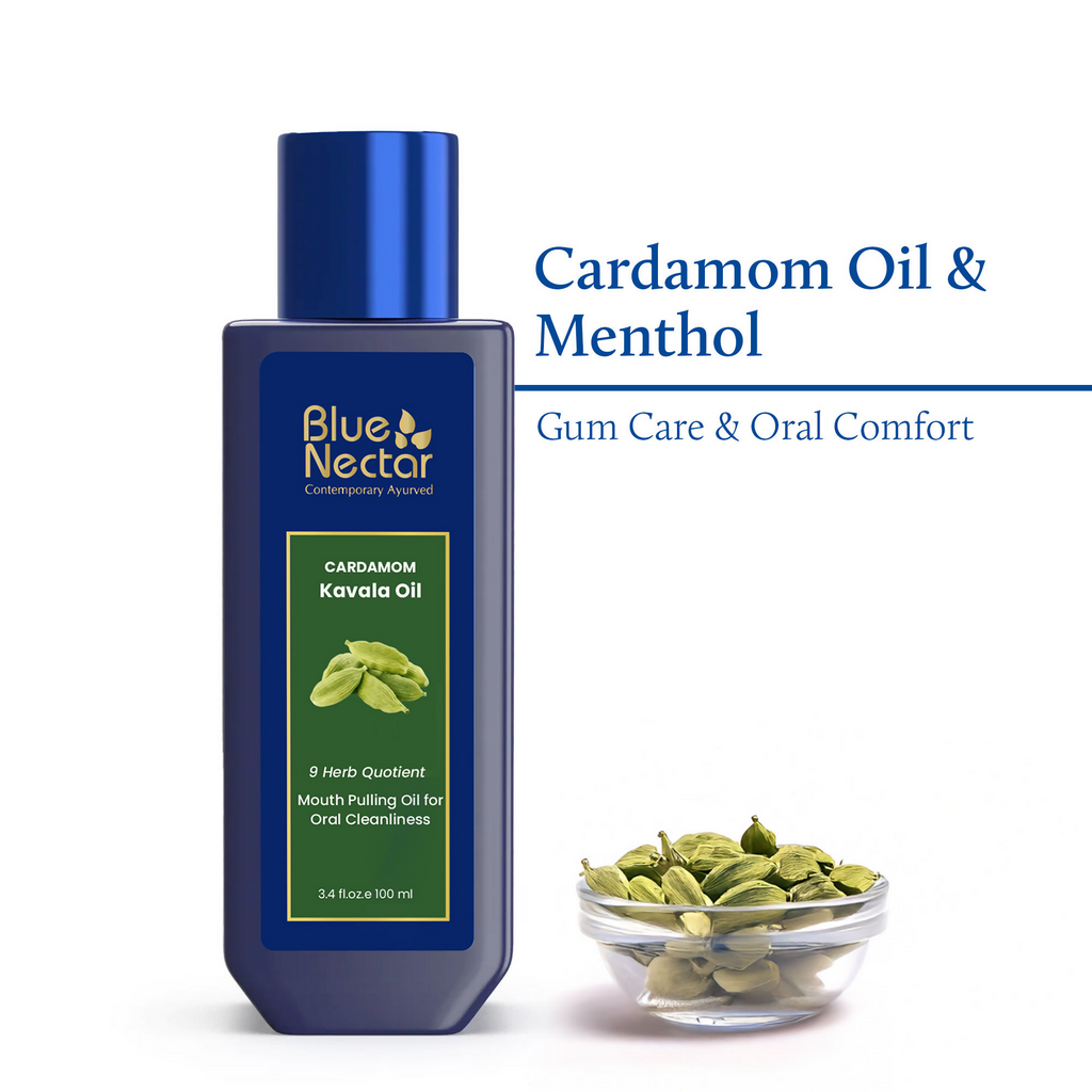 Blue Nectar Cardamom Mint Oil Pulling For Mouth | Grocsy