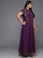 Ahalyaa Women's Traditional wear Ethnic Dress - Burgundy | Grocsy